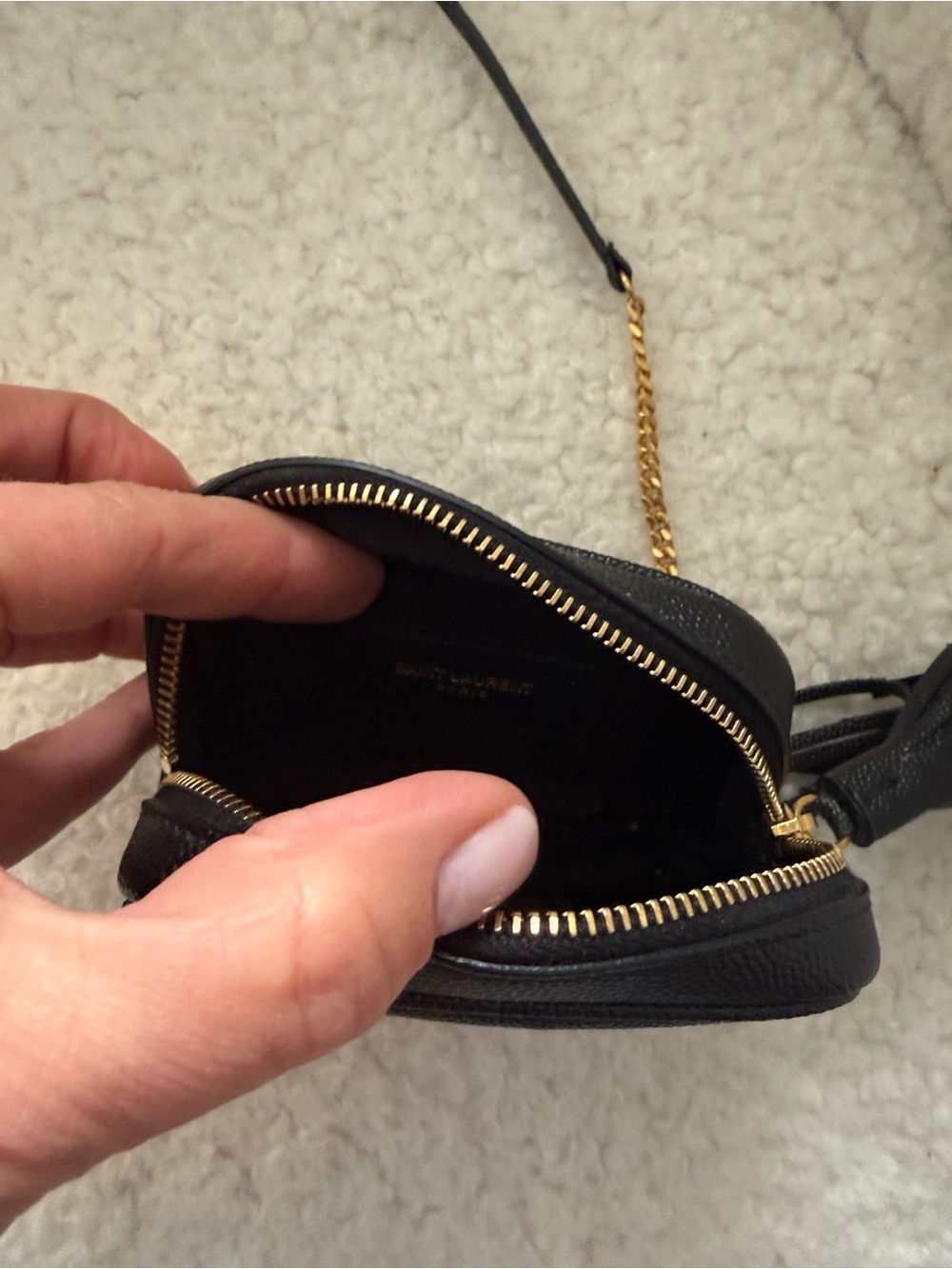 Saint Laurent Black Quilted Crossbody with Gold Chain and Tassel - Picture 3 of 4